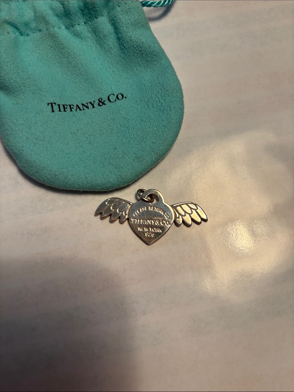 Tiffany & Co. Silver Winged Heart Charm